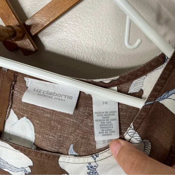 Vintage brown floral shift dress - Picture 5 of 7